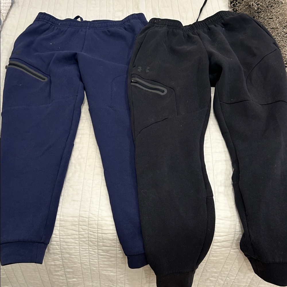 Under Armour Kids' Black and Blue Joggers